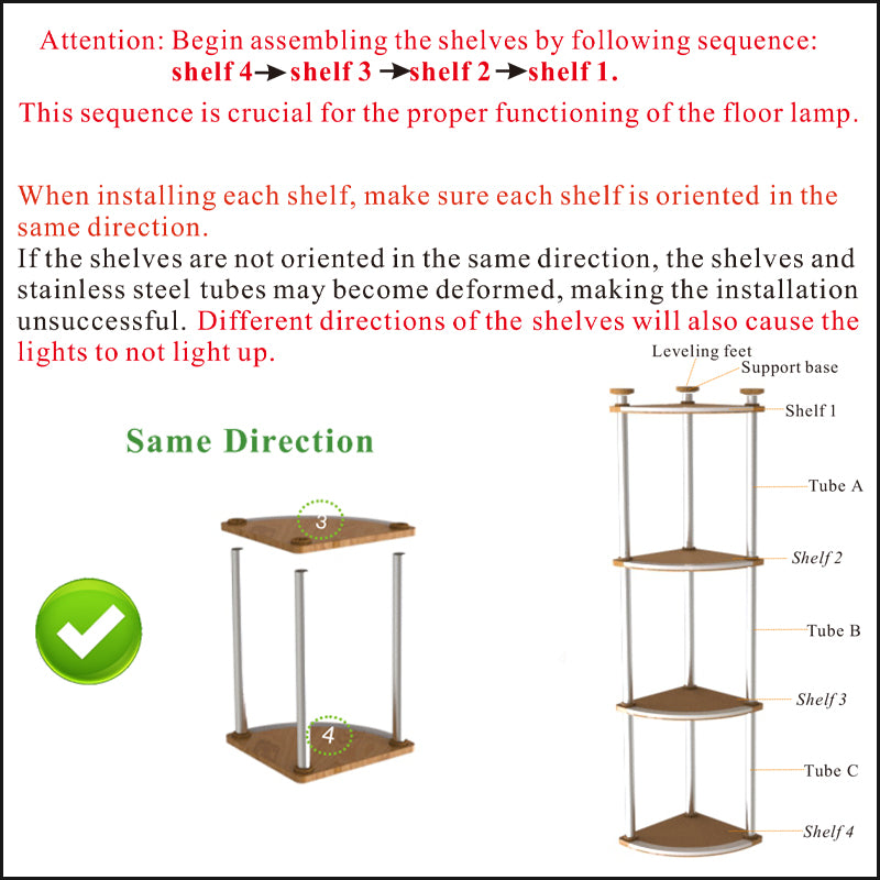 hopedamai corner floor lamp shelf installation
