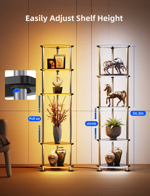 HOPEDAMAI smart corner lamp with shelves