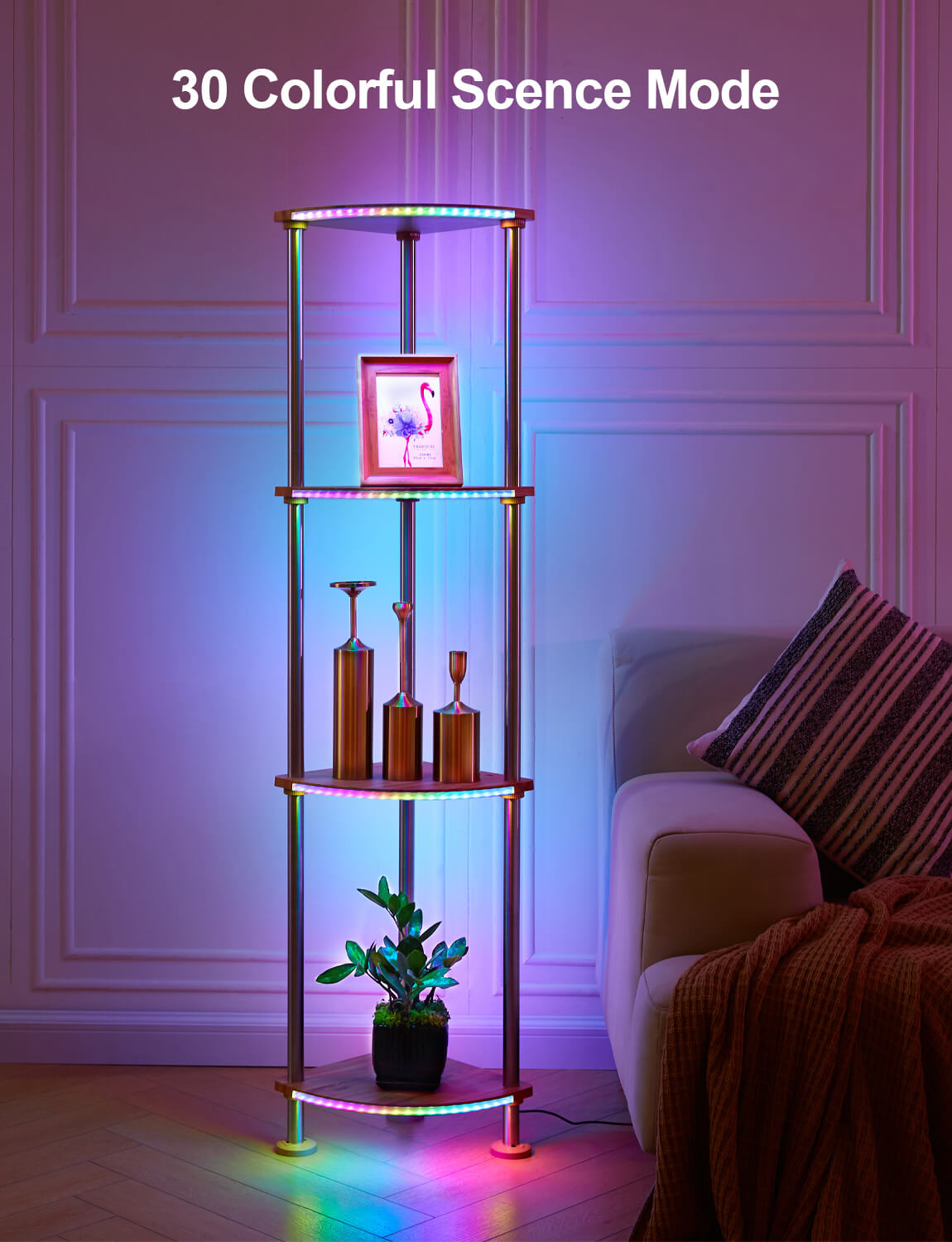 HOPEDAMAI smart corner lamp with shelves