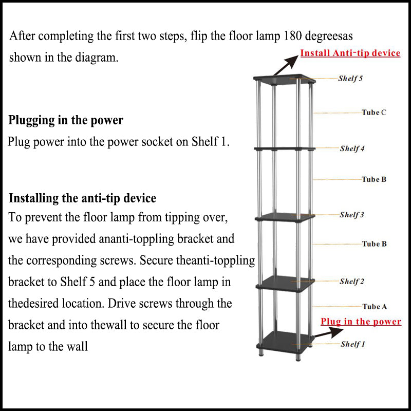 hopedamai floor lamp shelf install