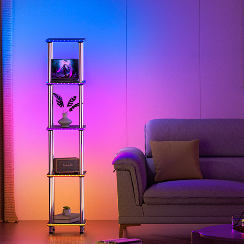 hopedamai floor lamp with shelf near sofa