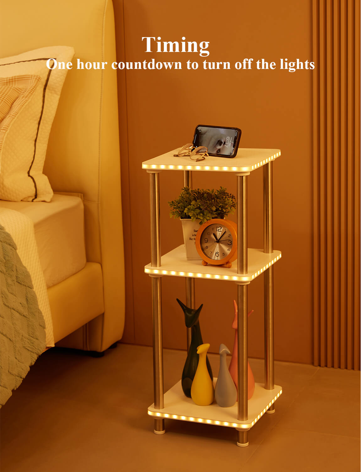 floor lamp shelf with remote control