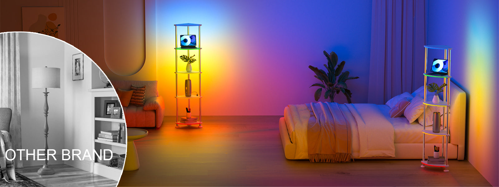 hopedamai corner floor lamp shelf vs other brand