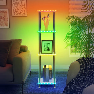 HOPEDAMAI Smart Square Floor Lamp with Shelves