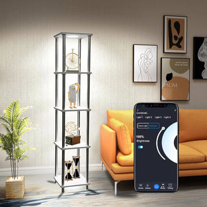 HOPEDAMAI Smart Square Floor Lamp with Shelves