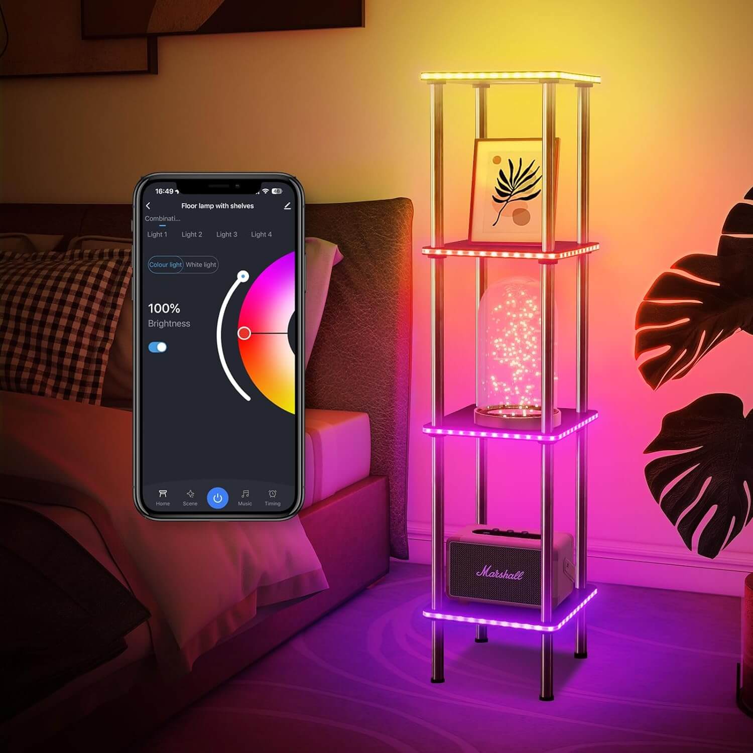 hopedamai smart square floor lamp shelf