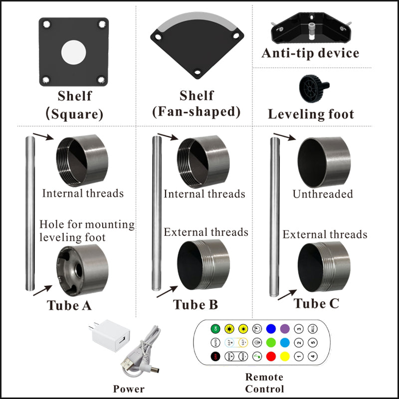 hopedamai remove control floor lamp shelf installation