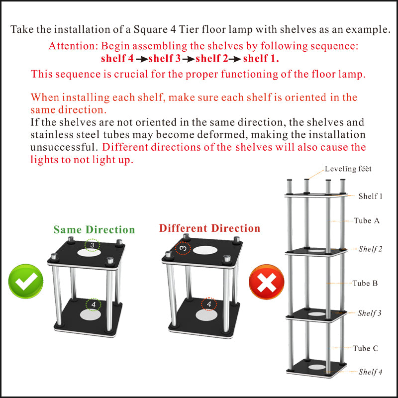 hopedamai remove control floor lamp shelf installation