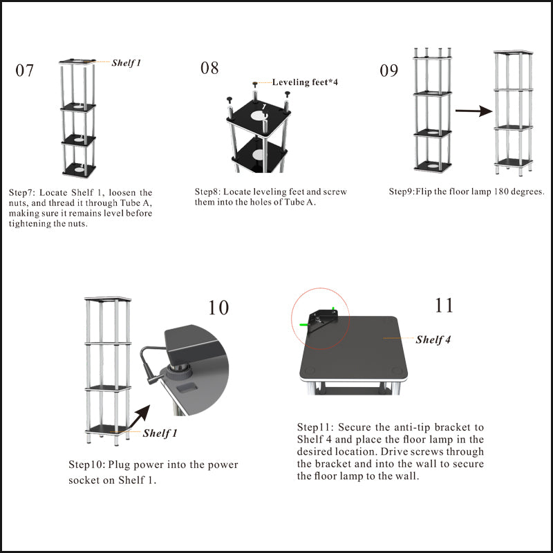 hopedamai remove control floor lamp shelf installation